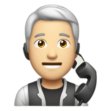 japanese men  answering phone sticker