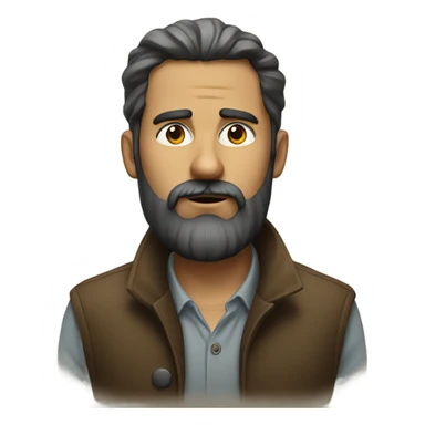 portrait of a bearded man sticker