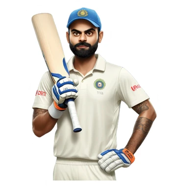 virat kohli with cricket bat  sticker