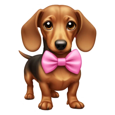 dachshund with a pink bow sticker