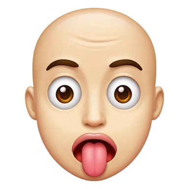 silly face with tongue out and crossed eyes sticker