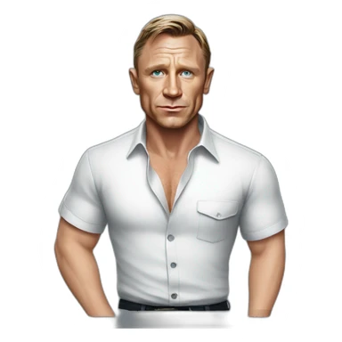 actor daniel craig cartoon wearing shirt sticker
