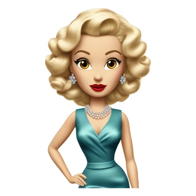 1940's blonde Barbie glamorous Hollywood actress  sticker