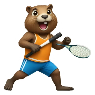 Beaver doing sport sticker