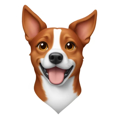 A red-haired girl makes a heart with Basenji sticker