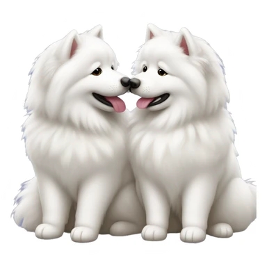 two-samoyeds-kissing sticker