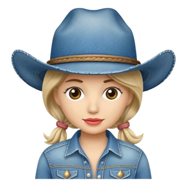 Denim cowgirl hat sticker