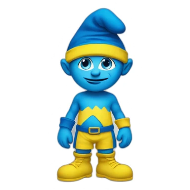 smurf in ukrainian colors sticker
