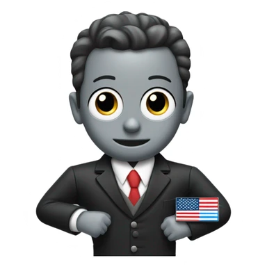 Thomas in a train body wearing a suit with an American flag pin on it sticker
