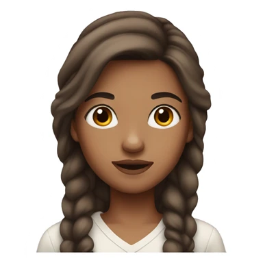 A girl with brown hair and not very black eyebrows  sticker