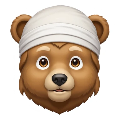 Сделай лицо медведя в белой дюраге sticker