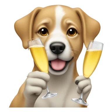 Dogs doing champagne cheers sticker