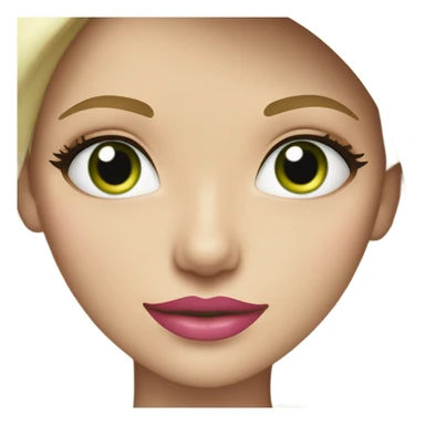 long blonde hair green eyes pretty girl big pink lips  haircut  sticker