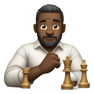 Strong man playing chess sticker