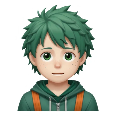 deku from my hero academia with a cute expression sticker