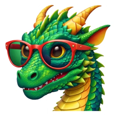colorful dragon wearing sunglasses sticker