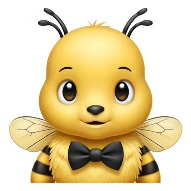 Cute little bee wearing a tiny bow tie sticker
