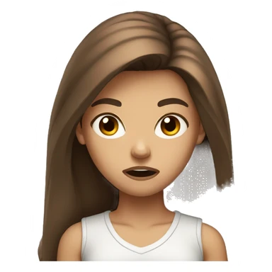 angry girl brown long hair  sticker