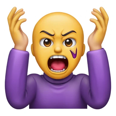 Screaming emoji, hands choking neck sticker