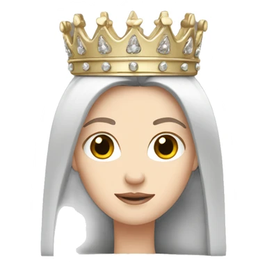 White girl with dark straight hair wearing a crown  sticker