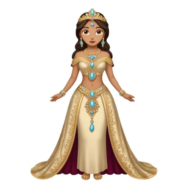 vestimenta himilce en cuerpo entero con joyas  sticker