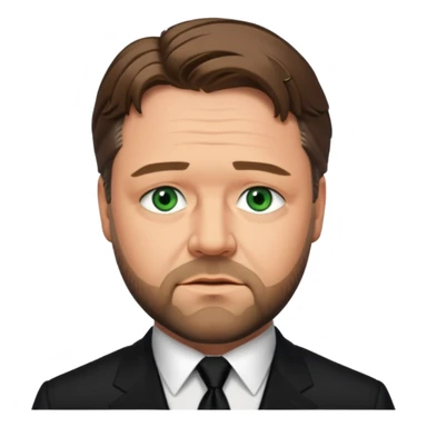Russell Crowe with green eyes, black suit sticker