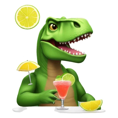 trex with a margarita sticker