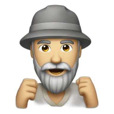 man with beard fighting a virus sticker