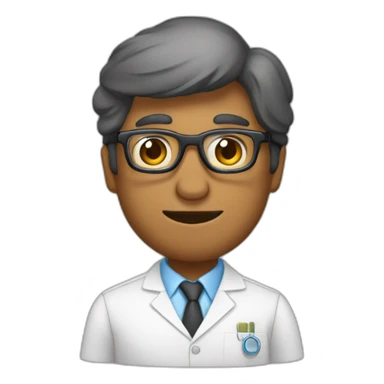 Un señor con lentes negros y bata de laboratorio sticker