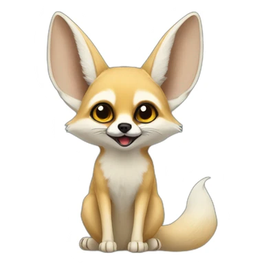 Fennec fox doing a podcast sticker