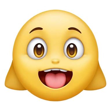 Cute little emoji with cross-eyed derpy face and tongue sticking out sticker