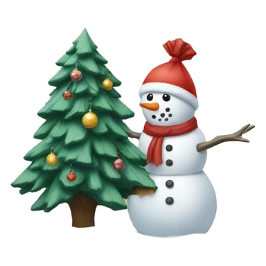 Snowman and Christmastree sticker