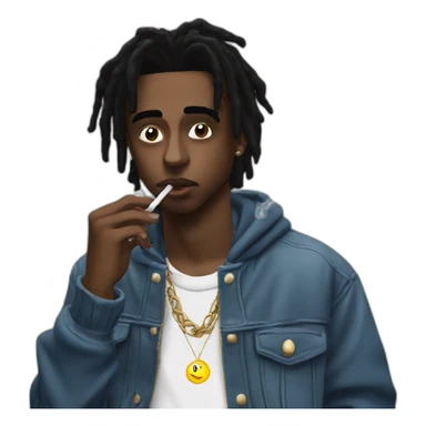 Playboi Carti smoking a blunt sticker