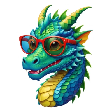 colorful dragon wearing sunglasses sticker