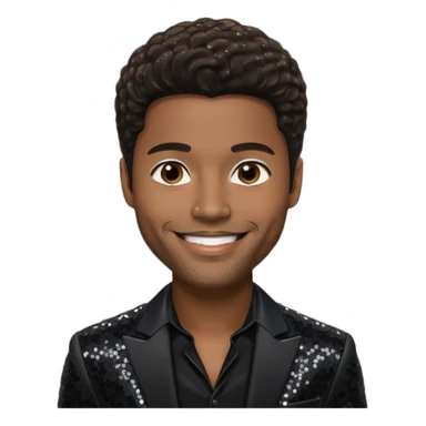 Eric Benét with dark brown hair, black sequin outfit sticker