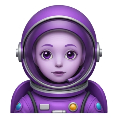 purple alien white Astronaut sticker