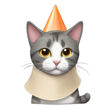 Cat wearing a cone of shame  sticker