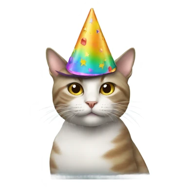 Cat wearing a party hat smoking  sticker