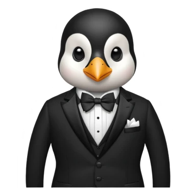 create a genius penguin wearing a classic Dior smoking sticker