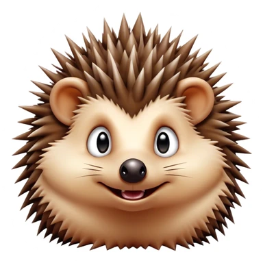 Cinematic Comical Hedgehog Portrait Emoji, Head tilted dramatically with an exaggeratedly amused expression, featuring a striking spiky brown Fur with a quirky, scrunched-up face and wide, expressive eyes filled with playful disbelief, Simplified yet hilariously expressive features, highly detailed, glowing with a slightly sassy glow, high shine, dramatic yet playful, stylized with an air of cheeky mischief, bright and endearing, soft glowing outline, capturing the essence of a spirited and over-the-top hedgehog, so meme-worthy it feels like it could roll its spines into internet fame instantly! sticker