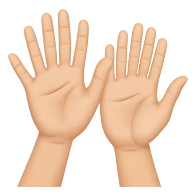 two hands clapping with motion lines, simple and friendly sticker