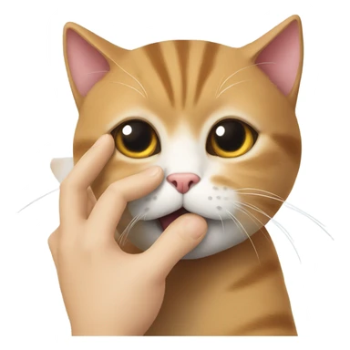 Cat holding a nose sticker