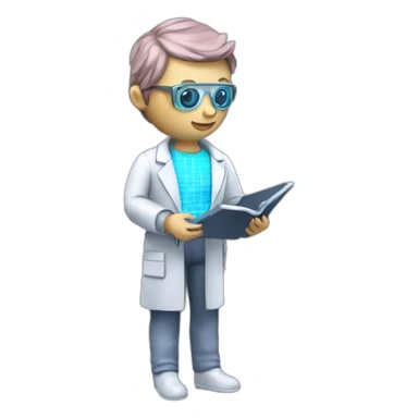 Futuristic-Biomedical-Engineer-studying-hologram-3d-model-of-breast sticker