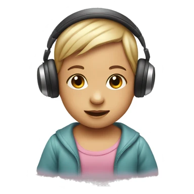 a baby wearing headphones sticker