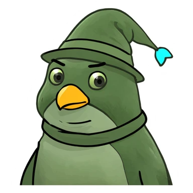 A penguin wizard sticker