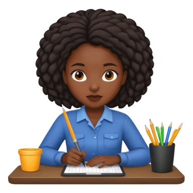 black girl working sticker