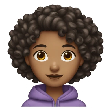 mixed skin dark curly hair girl sticker
