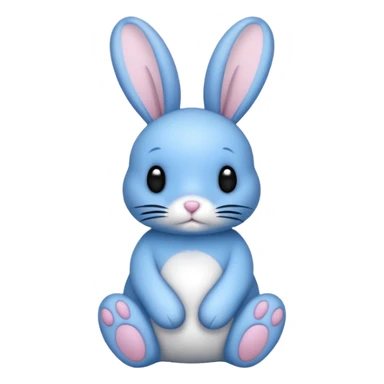 A blue bunny with big black polka dots around the bunnies body sticker
