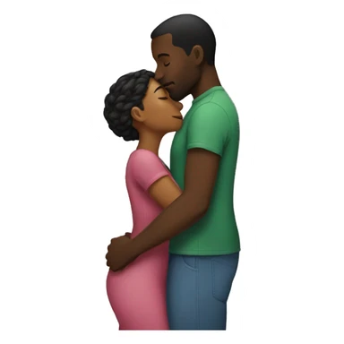 Black man and woman kissing sticker