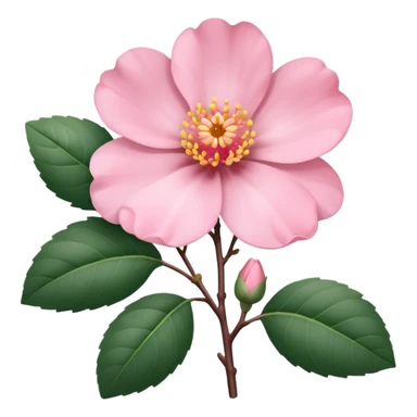 camélia pink with branch  sticker